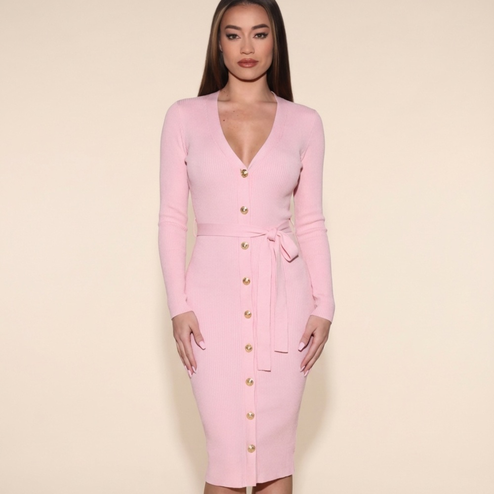 Baby Pink Sweater Dress